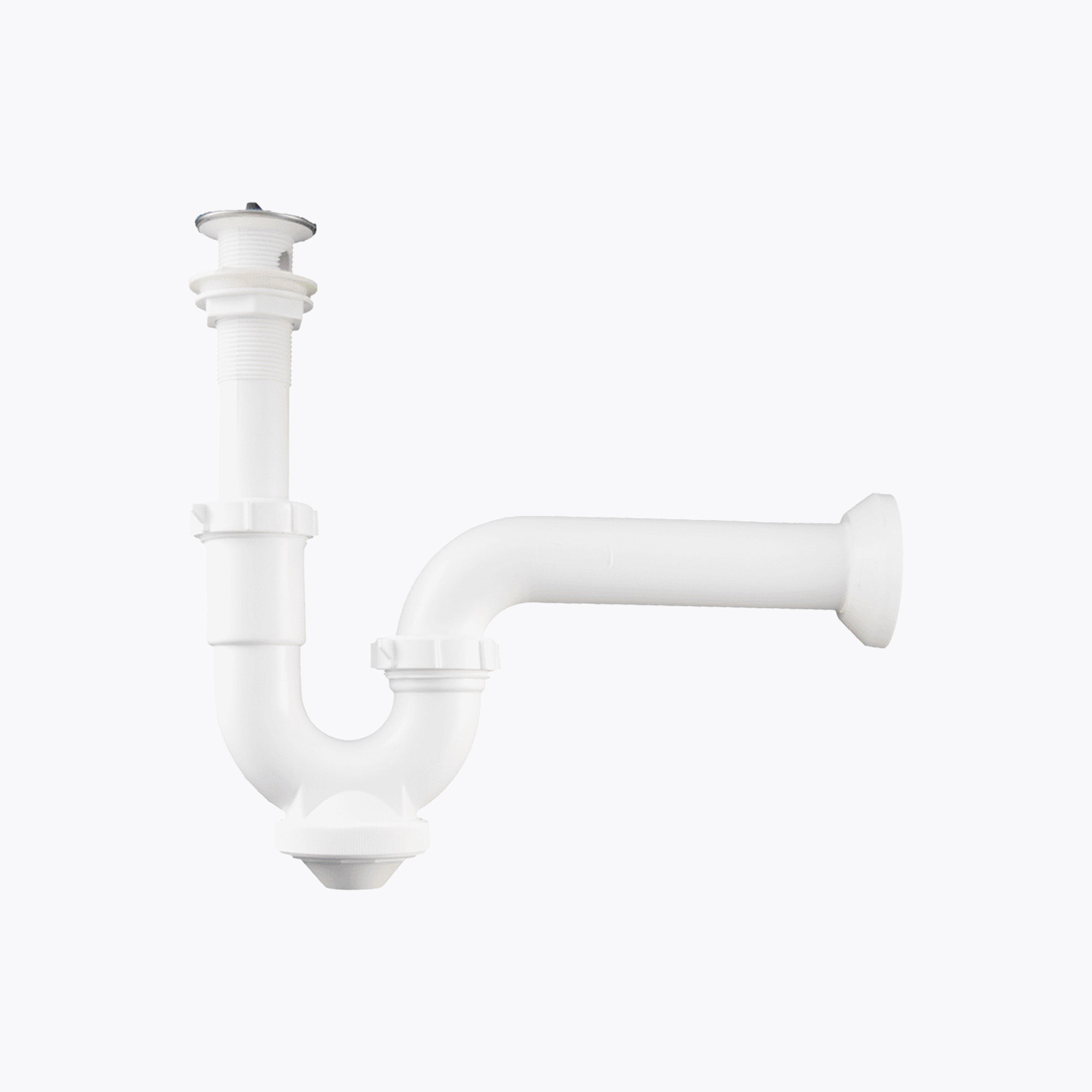 Kit de sifón y bajada para lavamanos 1 1/4 Dura Flux PVC blanco