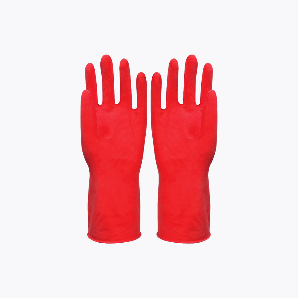 Guantes de látex Pro Life color rojo con doble capa antiderrapante y resistencia al agua.