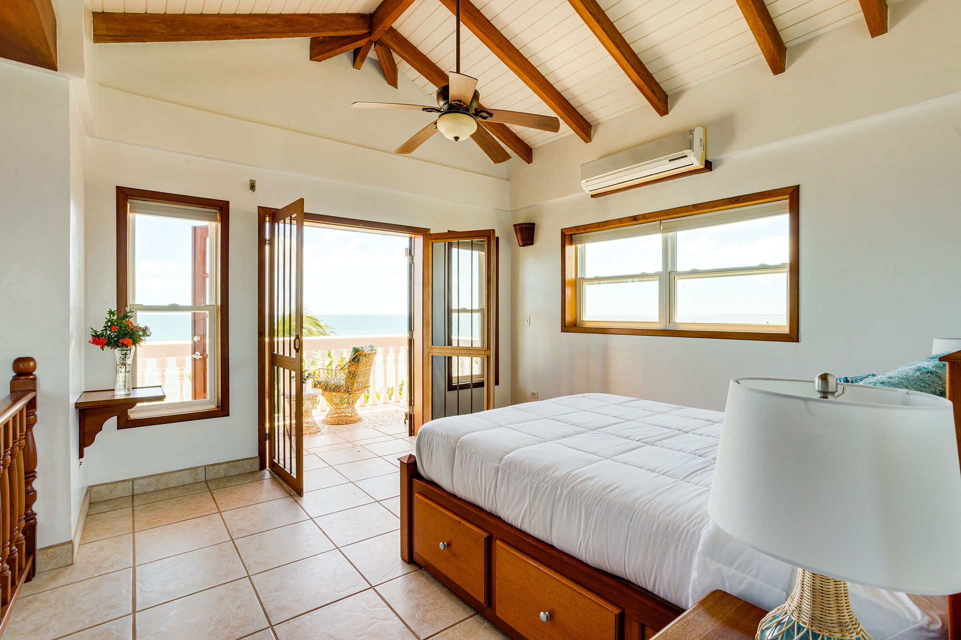 luxury bedroom placencia belize villas beach front