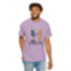 Thumbnail: A purple orchid colored T-shirt with a retro design of pencil mascot and a ruler mascot using fidget toys. Text says "let them stim."
