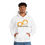 Thumbnail: A white hooded sweatshirt featuring the UnmaskEd Logo.