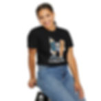 Thumbnail: A black colored T-shirt with a retro design of pencil mascot and a ruler mascot using fidget toys. Text says "let them stim."