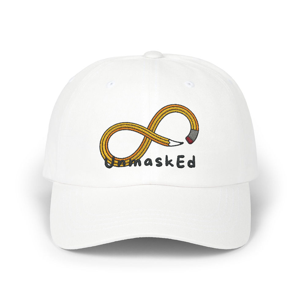 Thumbnail: White hat with UnmaskEd logo, front view