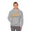 Thumbnail: A sport gray hooded sweatshirt featuring the UnmaskEd Logo.