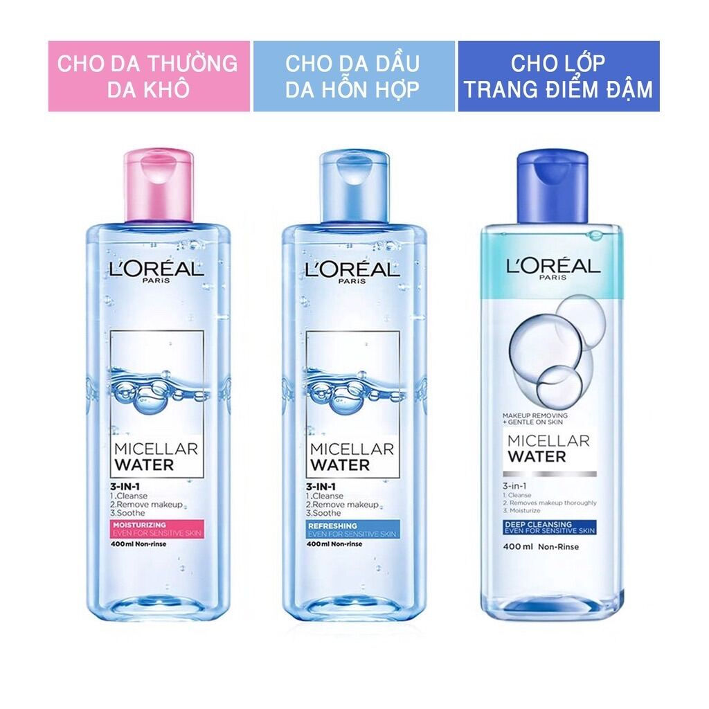 Nước tẩy trang L’Oreal Paris 3-in-1 Micellar Water