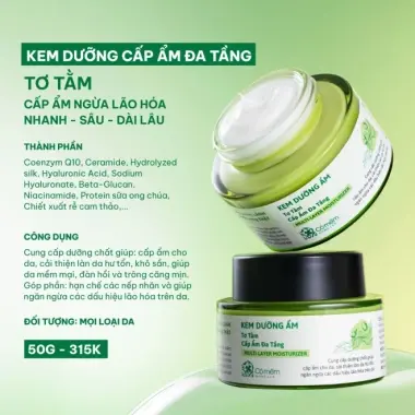 Hình thu nhỏ: Combo Sữa rửa mặt tạo bọt Tơ Tằm + Kem dưỡng ẩm Tơ Tằm