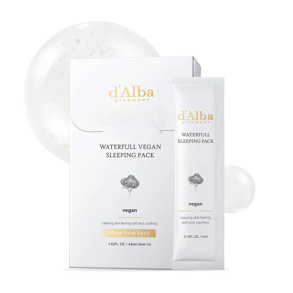 Mặt nạ ngủ thuần chay hộp 4ml*12 gói d'Alba Waterfull Vegan Sleeping Pack