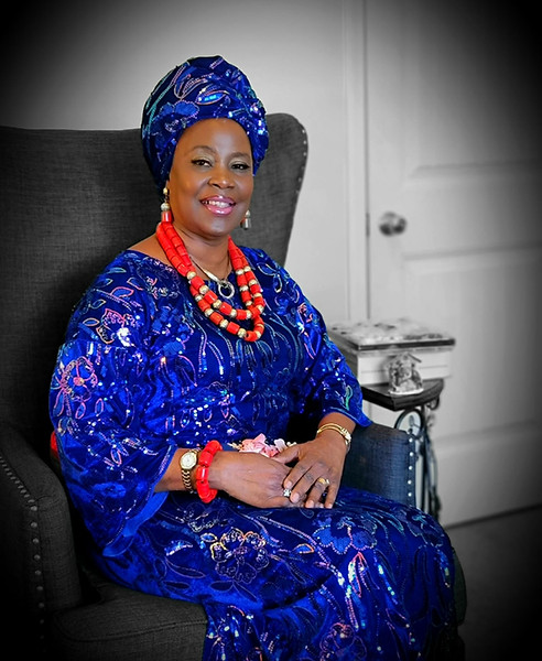 Pastor Stella Otasowie looking Regal in her gorgeous Benin beads.