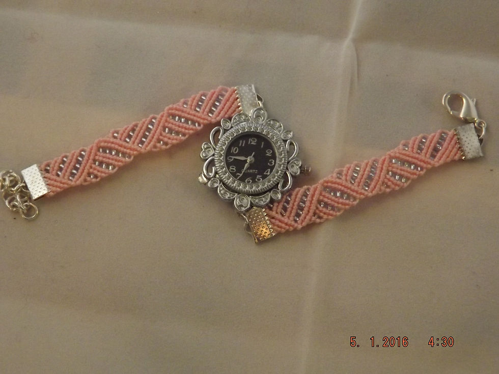 Pink Macramé Watch