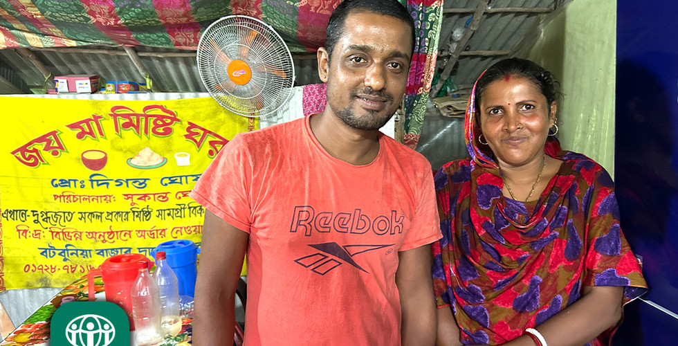 Priyanka and her husband in the shop