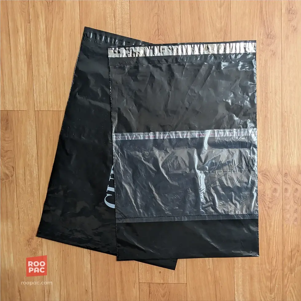 Thumbnail: Black Poly Mailer minimal branding premium packaging look