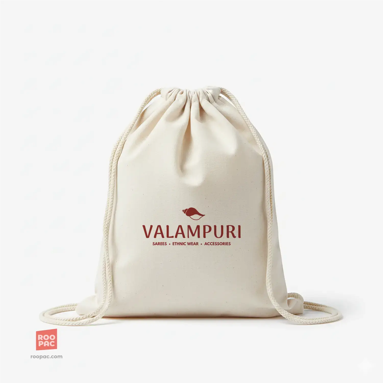 Active Sac eco-friendly cotton drawstring backpack with custom logo branding