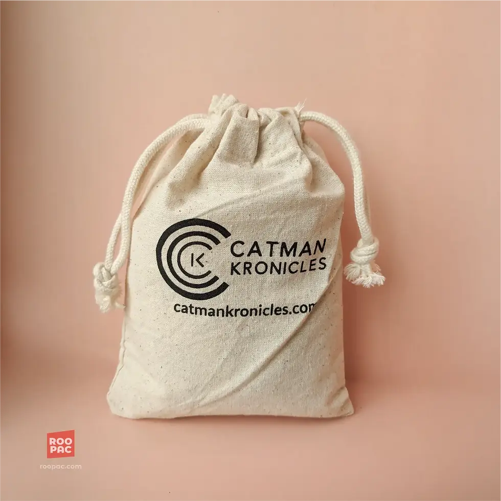 Thumbnail: Reusable Cotton Drawstring Pouch showcasing soft texture and neat stitching for everyday storage.