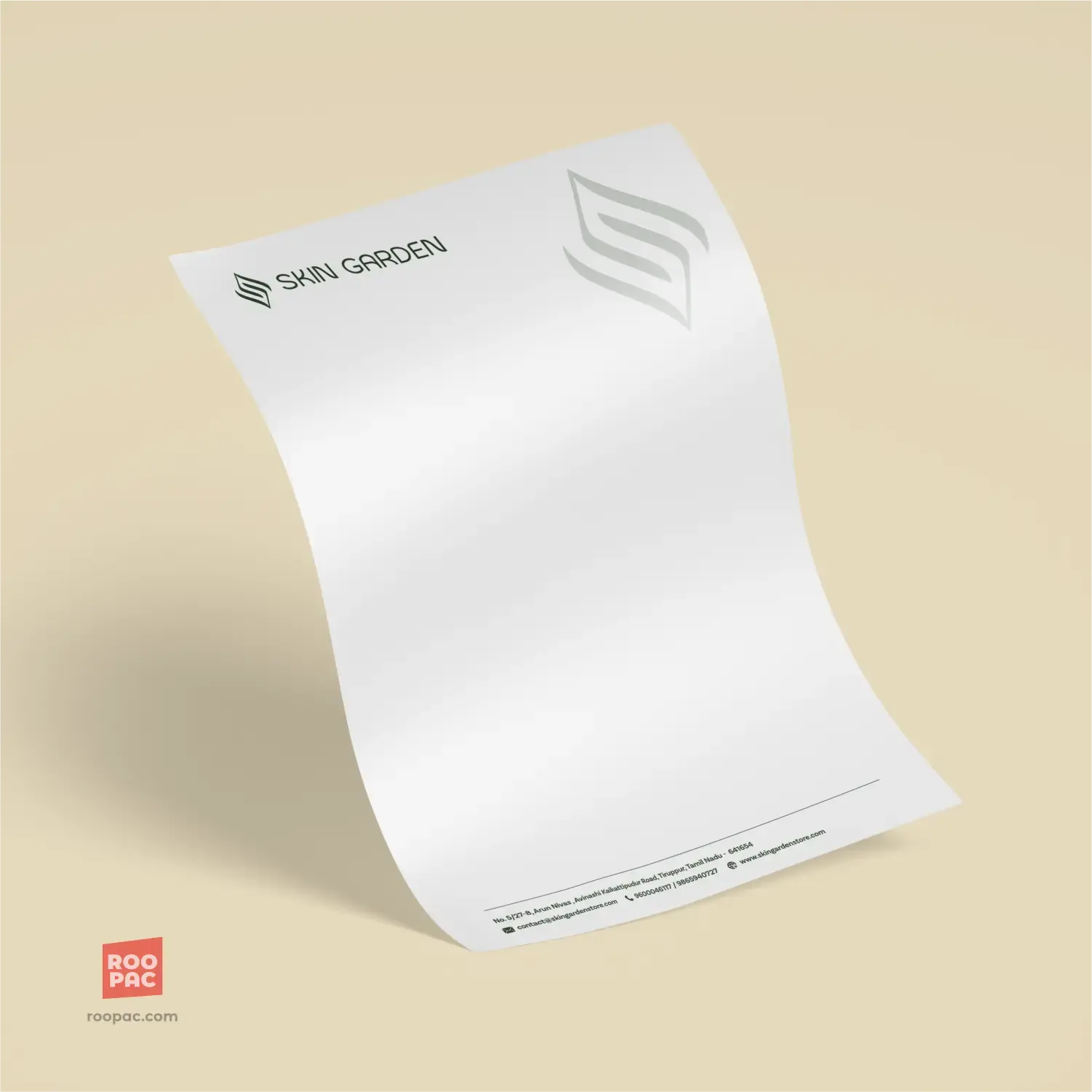 Business Letterhead with multicolor print on 100 GSM bond paper – Roopac