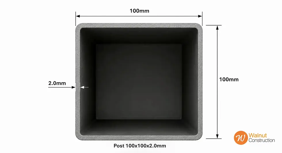 Thumbnail: Fence Post 100x100x2.0mm – Steel