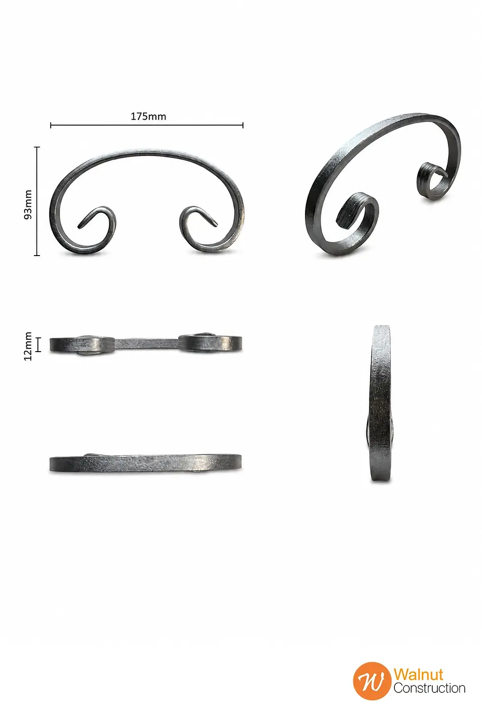 Thumbnail: Decorative Scroll C63 175x93x12mm