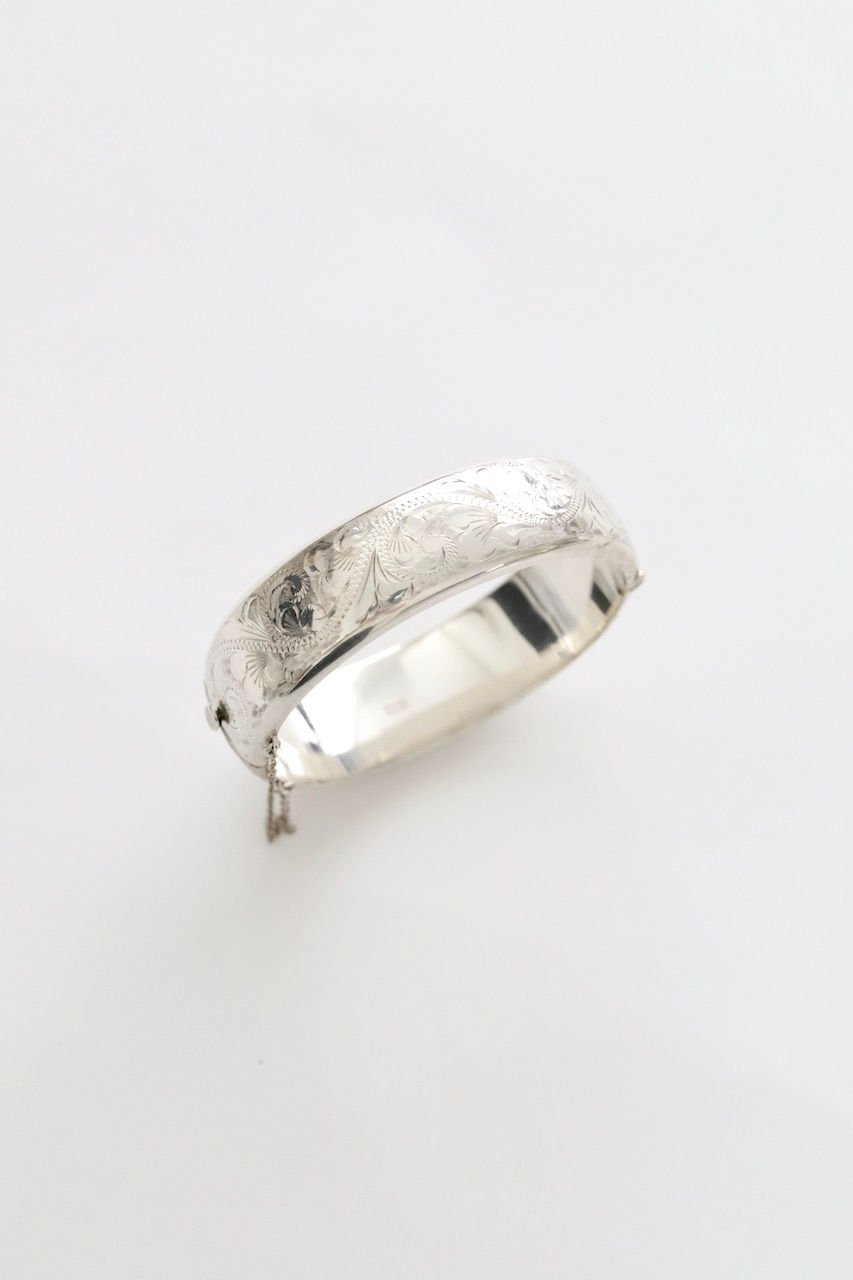 engraved sterling silver bangle