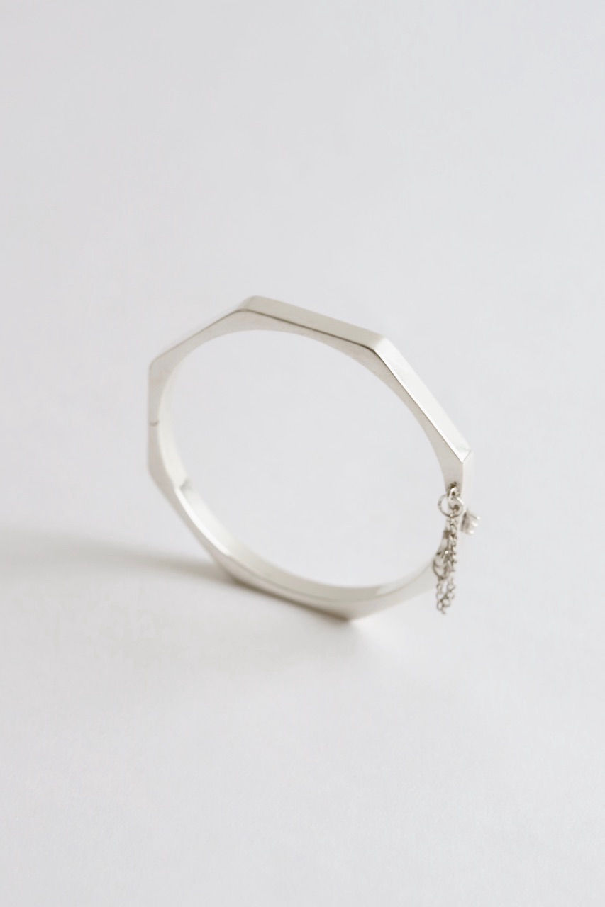 octogonal silver bangle