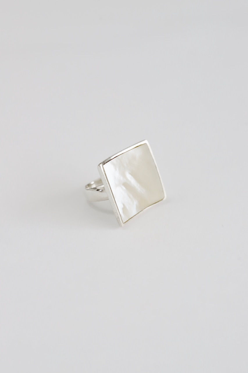 mother of pearl sterling silver ring