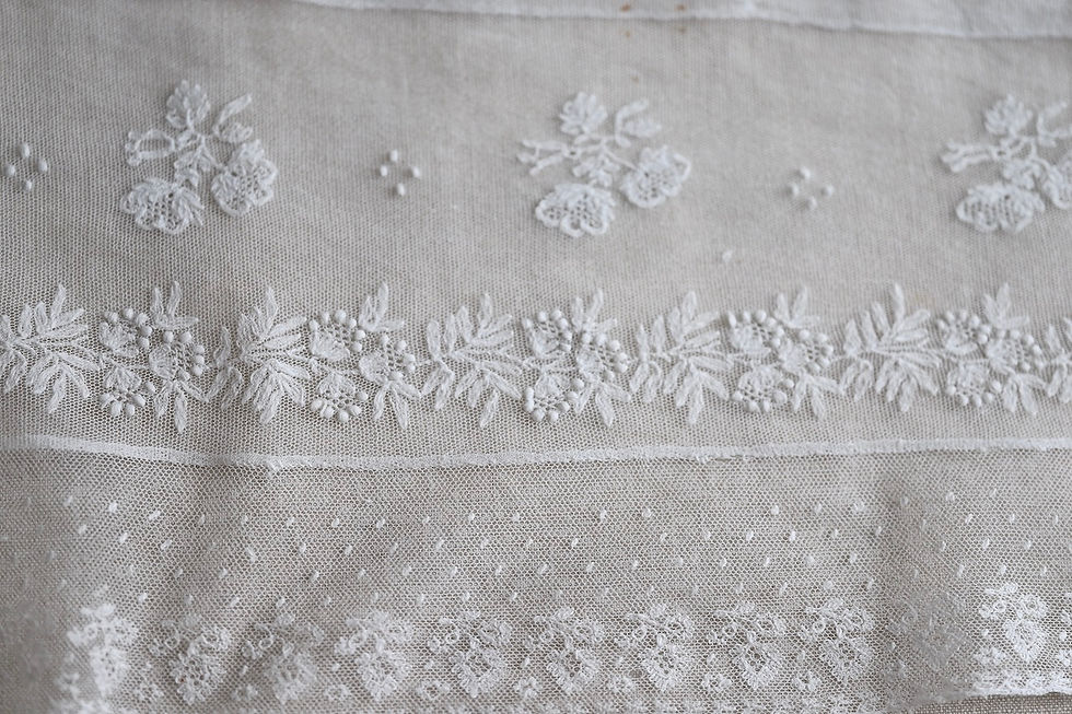 サムネイル： antique embroidered tulle lace collar