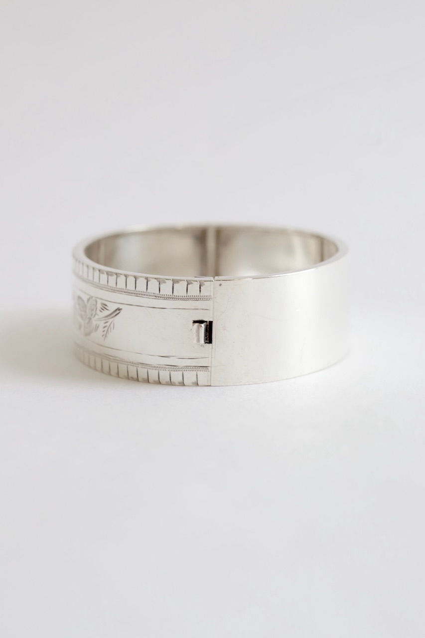 サムネイル： sterling silver Victorian flower bangle