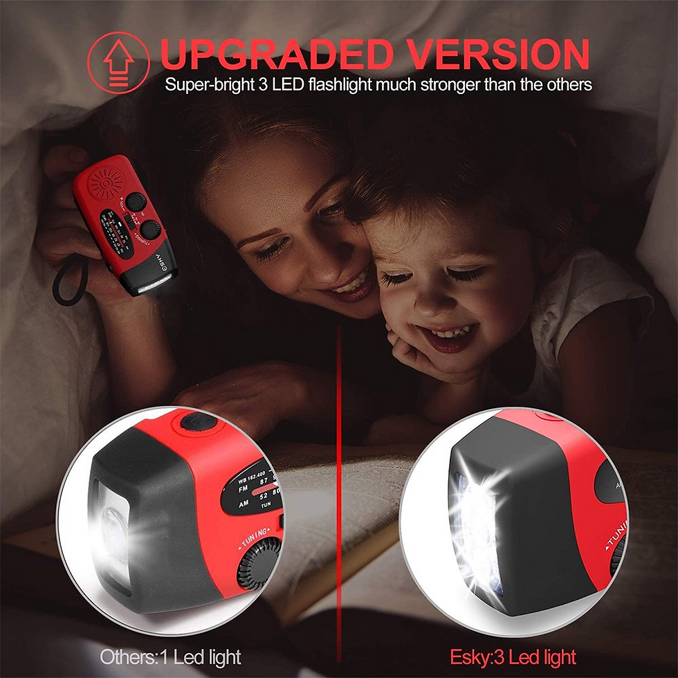 Miniatura: Emergency  Radio Crank Solar Hand Weather 1000mAh Power Bank Charger Flash Light