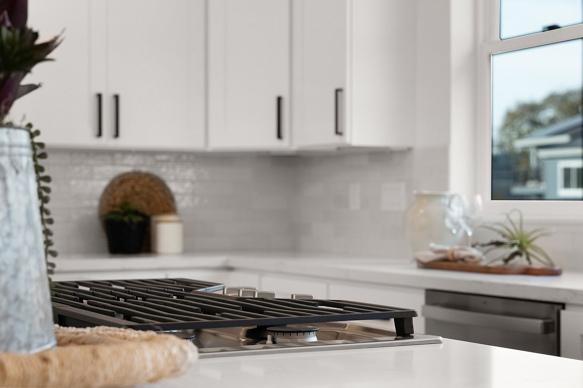 closeup of cooktop