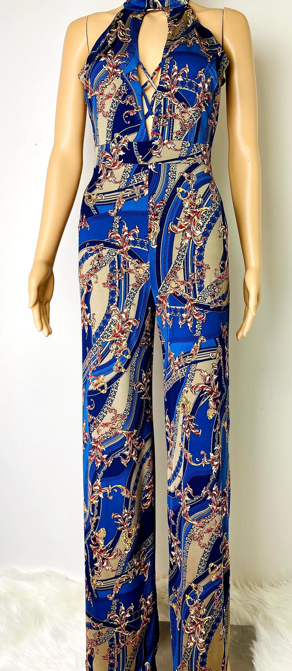 Thumbnail: Sleeveless Ladies Jump Suit Multicolor