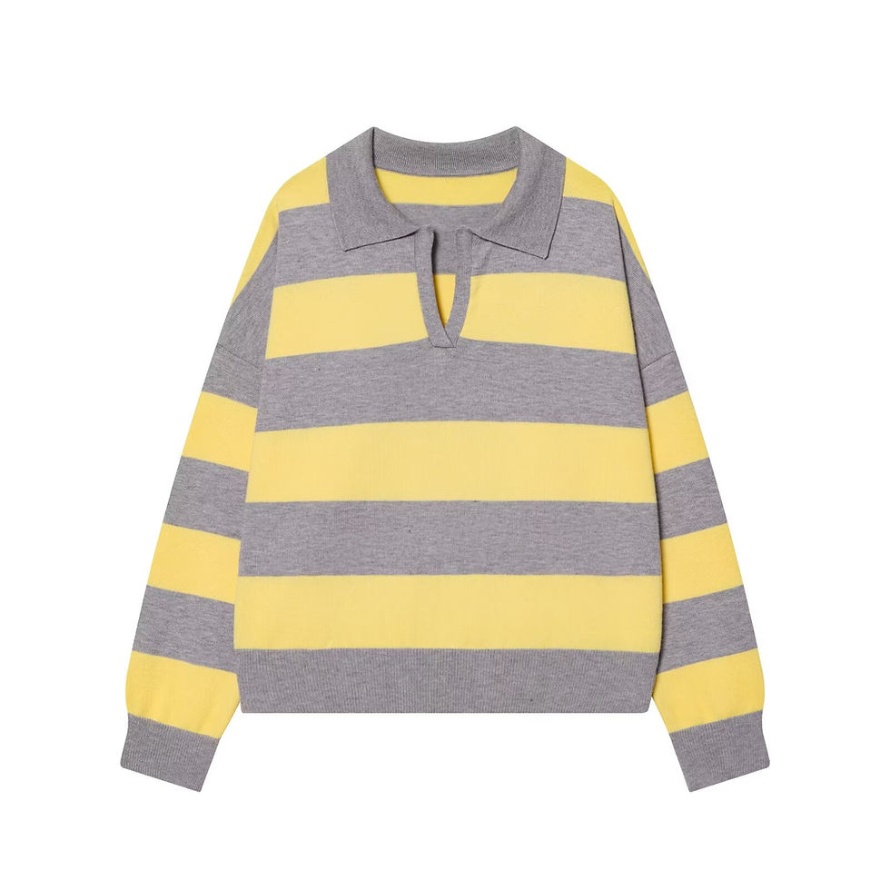 Miniatura: Polo Listrada Manga Longa – Estilo Europeu com Toque Urbano