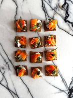 Vegan Christmas canapes - fake smoked salmon