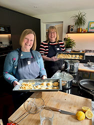 Students with handmade pasta