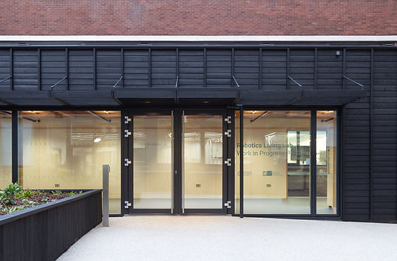 Robotics Living Lab Work in Progress Pavillion. Manchester Fashion Institute, Manchester School of Art. Bennetts Associates Architects - Manchester Fashion Insitute by Ella Wheatley - Creative Director and Photographer.