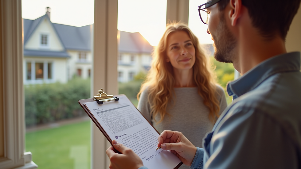 Eye-level view of a home inspection report on a clipboard