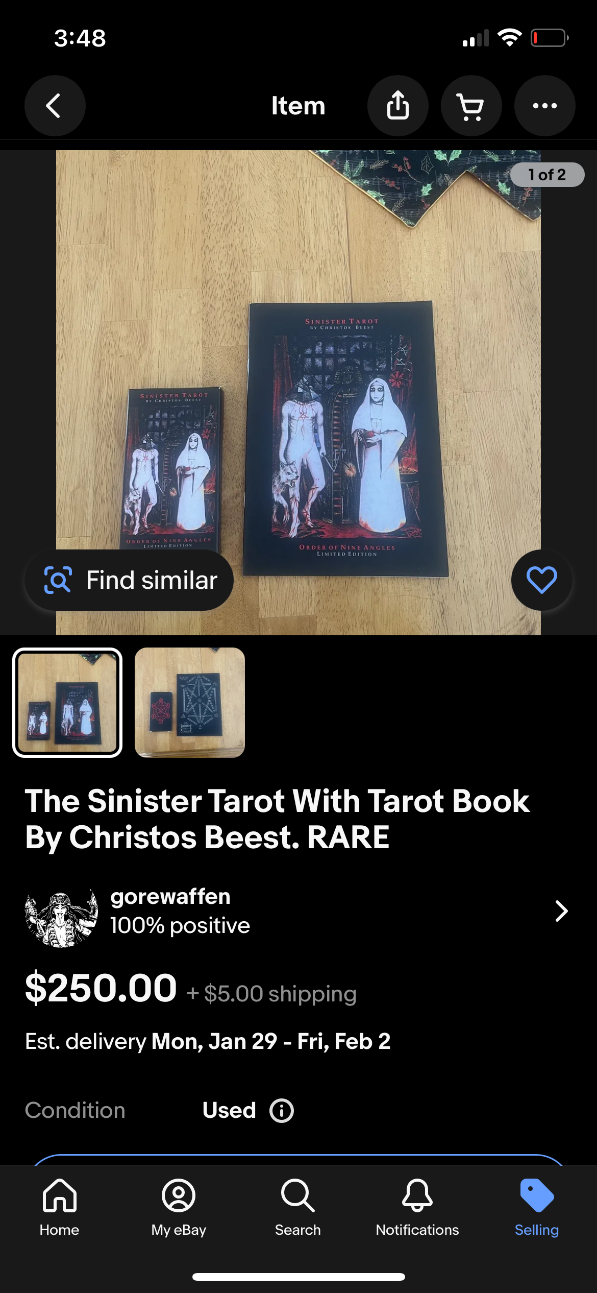 The Sinister Tarot AVAILABLE ON EBAY