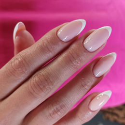 Elegant French manicure nails from luxe17beautysalon