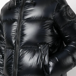 Canada Goose Crofton Black Label Puffer Jacket on model closeup shot