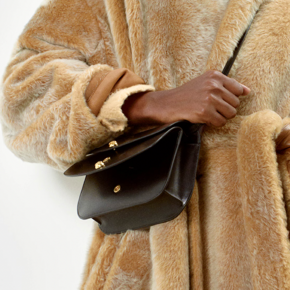 Celine DUO WALLET ON STRAP IN SHINY CALFSKIN on model