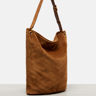 Saint Laurent NIKI CASSANDRE SUEDE BUCKET BAG detail back view