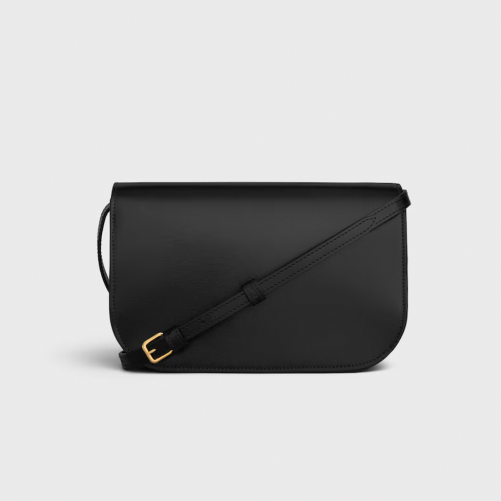 Celine DUO WALLET ON STRAP IN SHINY CALFSKIN back view