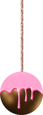 chocolate ball, pink drip, rose gold stick.png