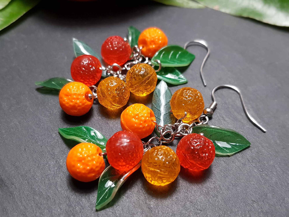 Miniature : Boucles originales tangors, oranges et mandarines - 3591