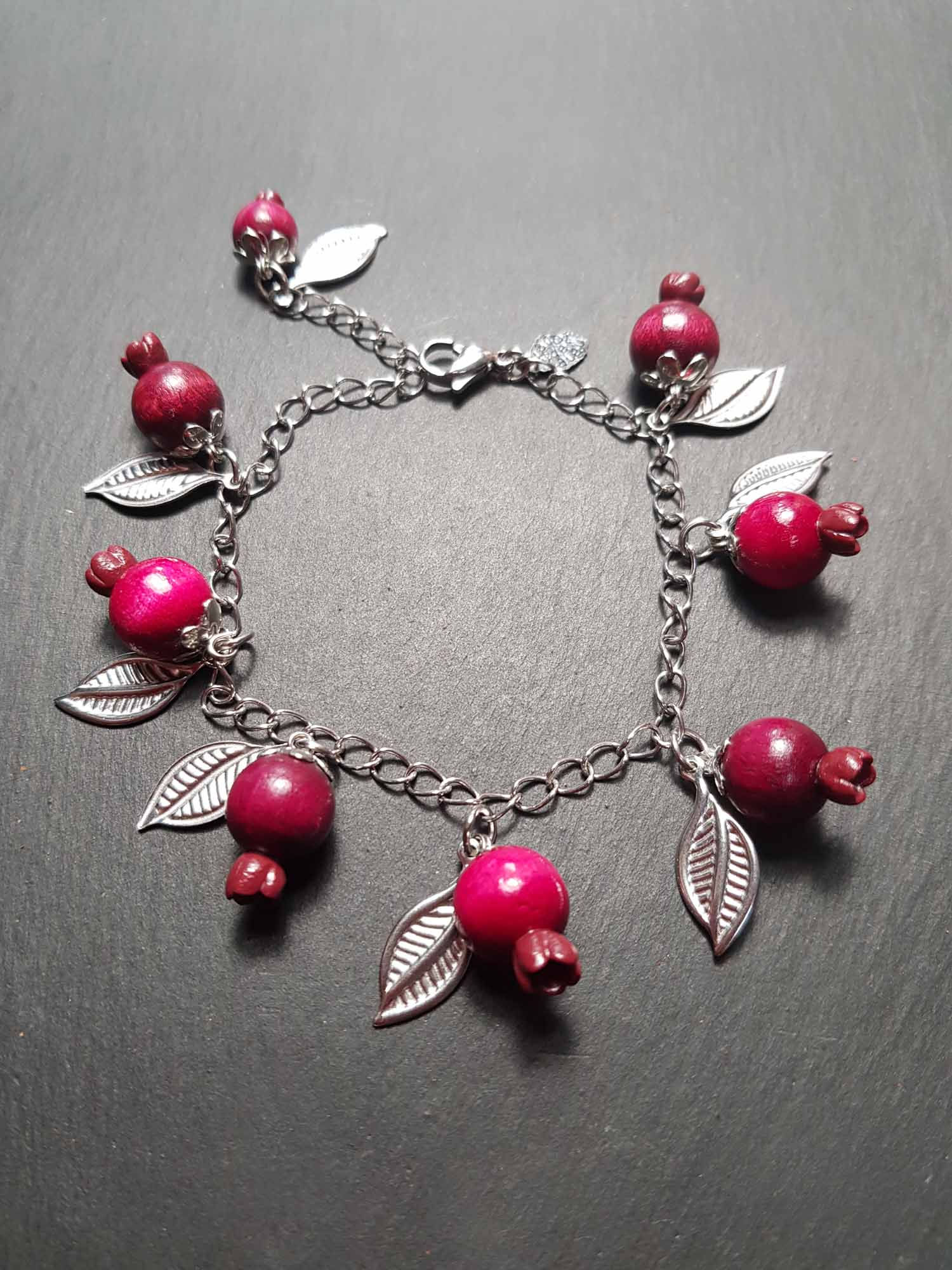 Bracelet acier inoxydable goyaviers en breloques