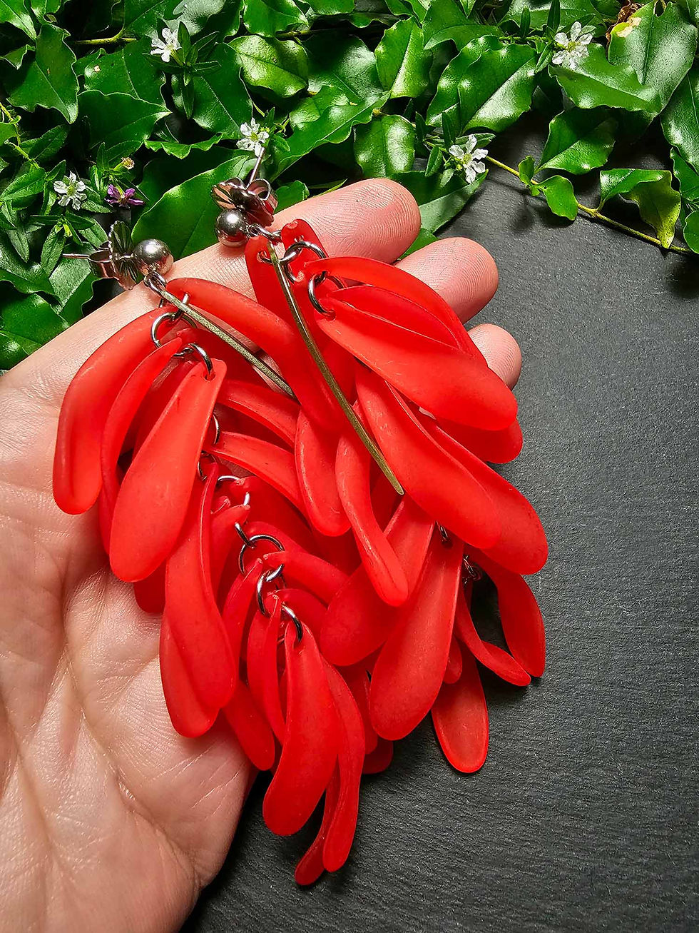 Miniature : Boucles clous GÉANTES pétales, COULEUR AU CHOIX – 2987