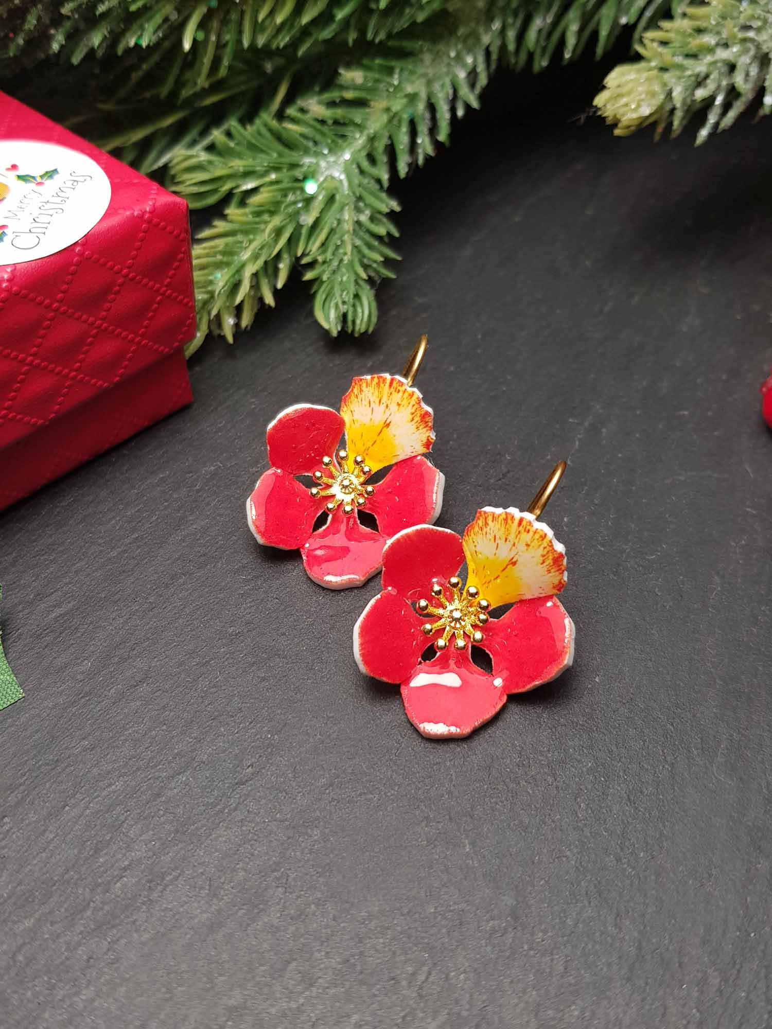 BOUCLES FLEUR DE FLAMBOYANT - 3663