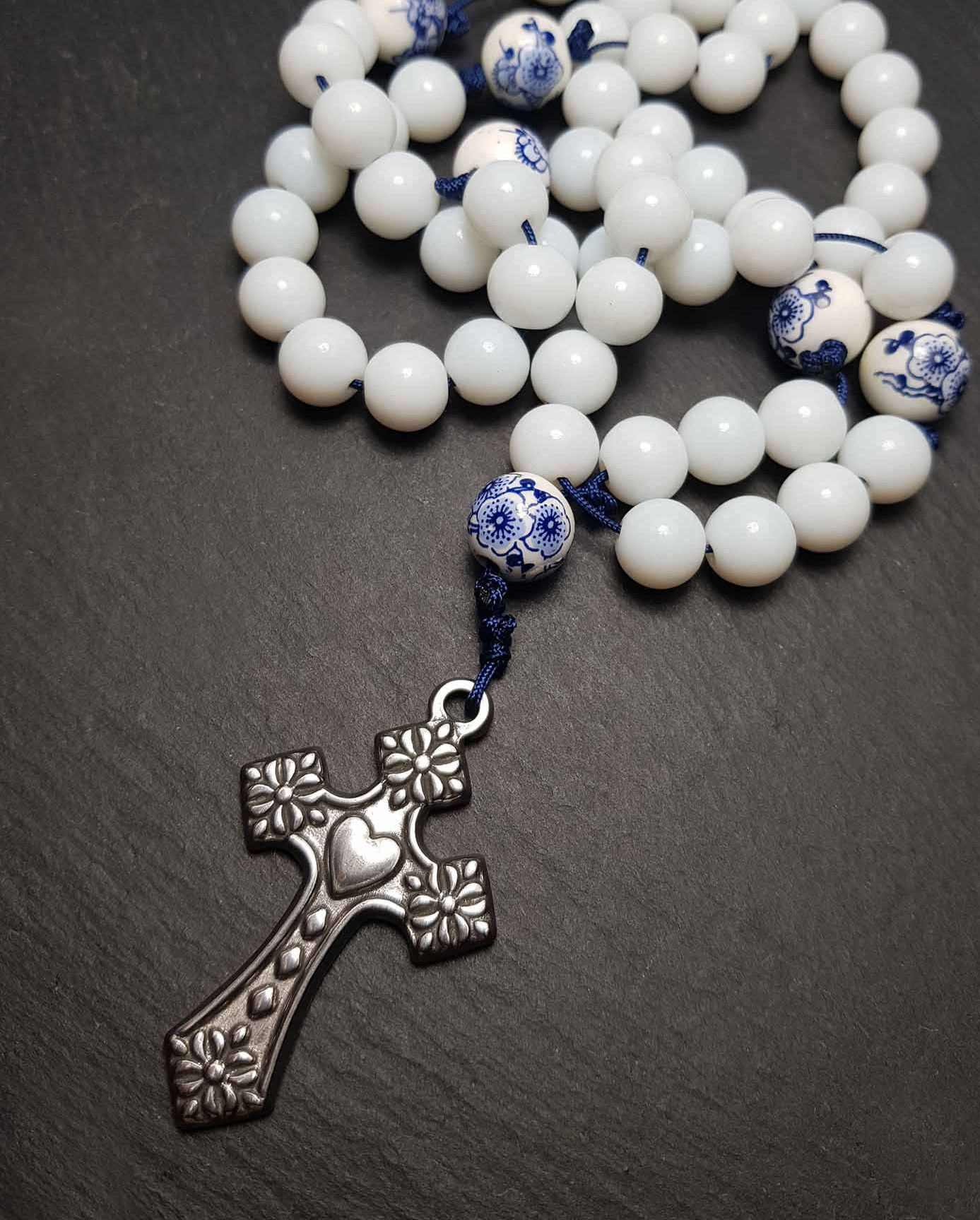 Grands chapelets perles blanches AU CHOIX - 3622V