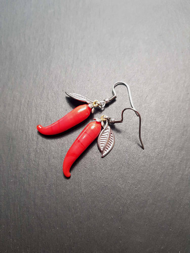 Boucles D'oreilles GOCHU | Pendentif Piment Rouge En Résine - Épicé Et