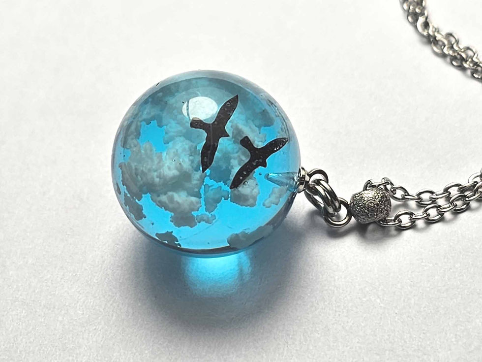 Miniature : SAUTOIR/COLLIER AU CHOIX "Deux papangues dans le ciel..." - 3386S