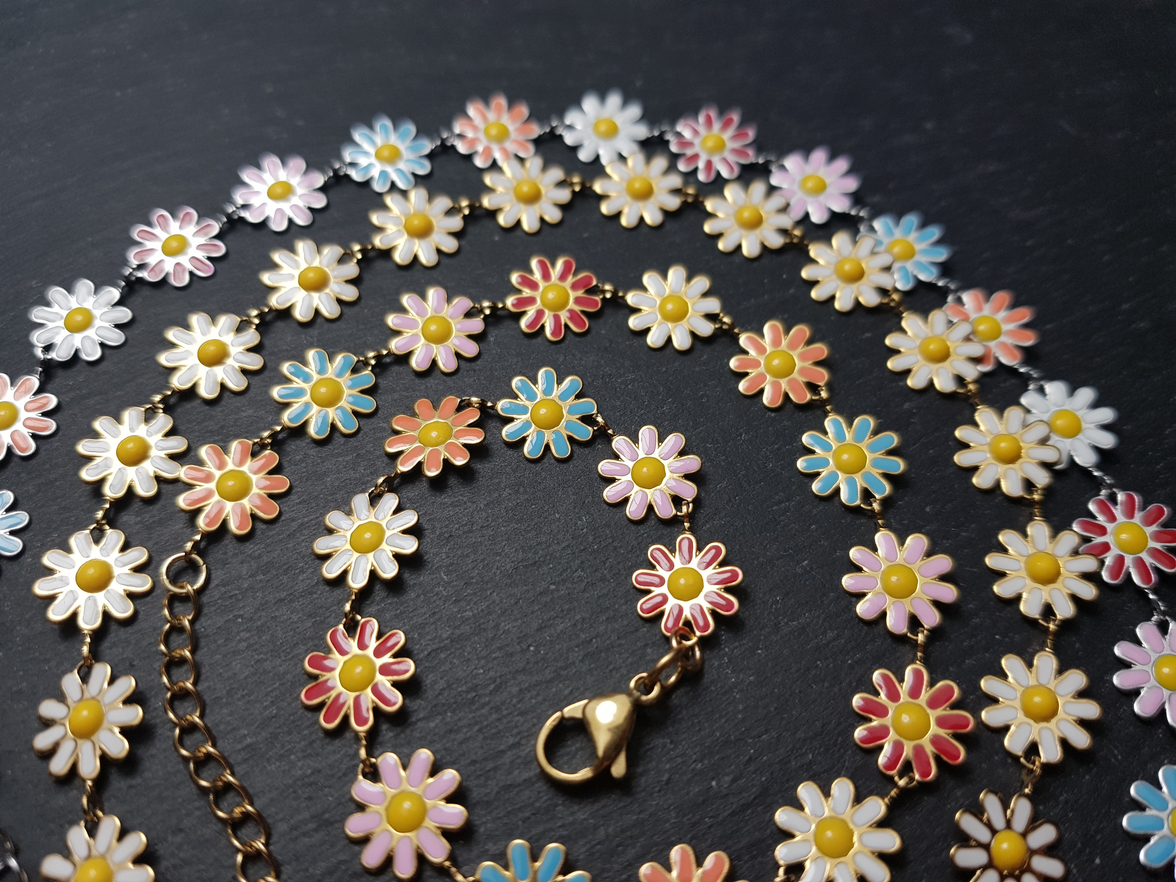 Chaînes de CHEVILLE lovely daisies, COULEURS AU CHOIX - 3303