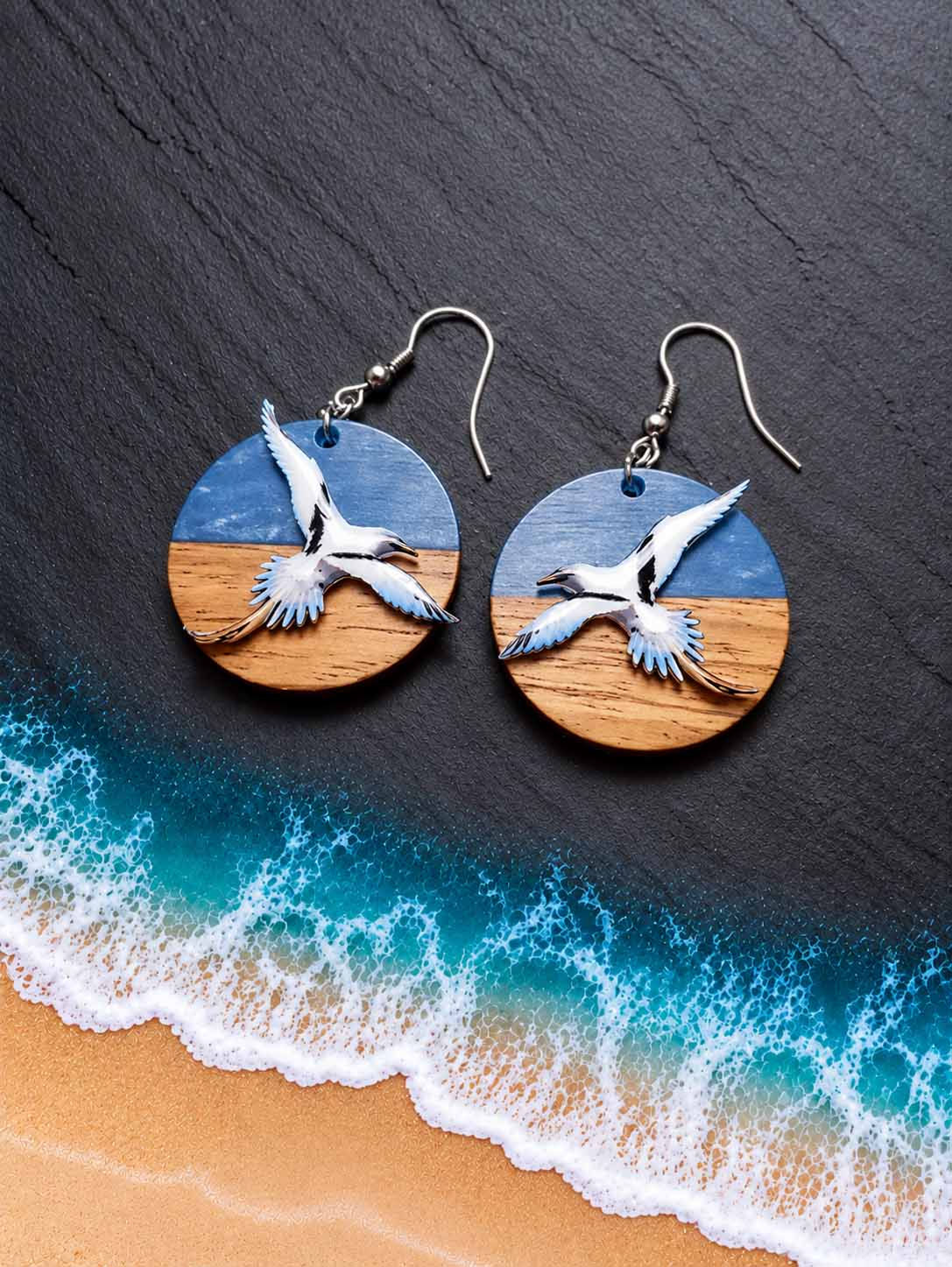 Boucles "Le paille-en-queue entre ciel et terre" - 3582