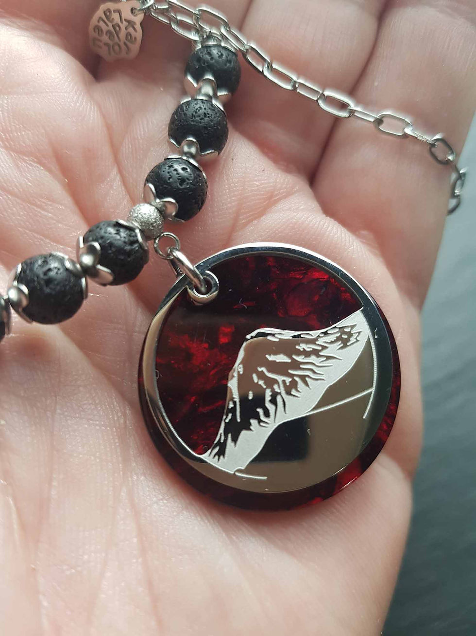 Miniature : Collier "La Fournaise", acier inox doré ou argenté AU CHOIX - 3454